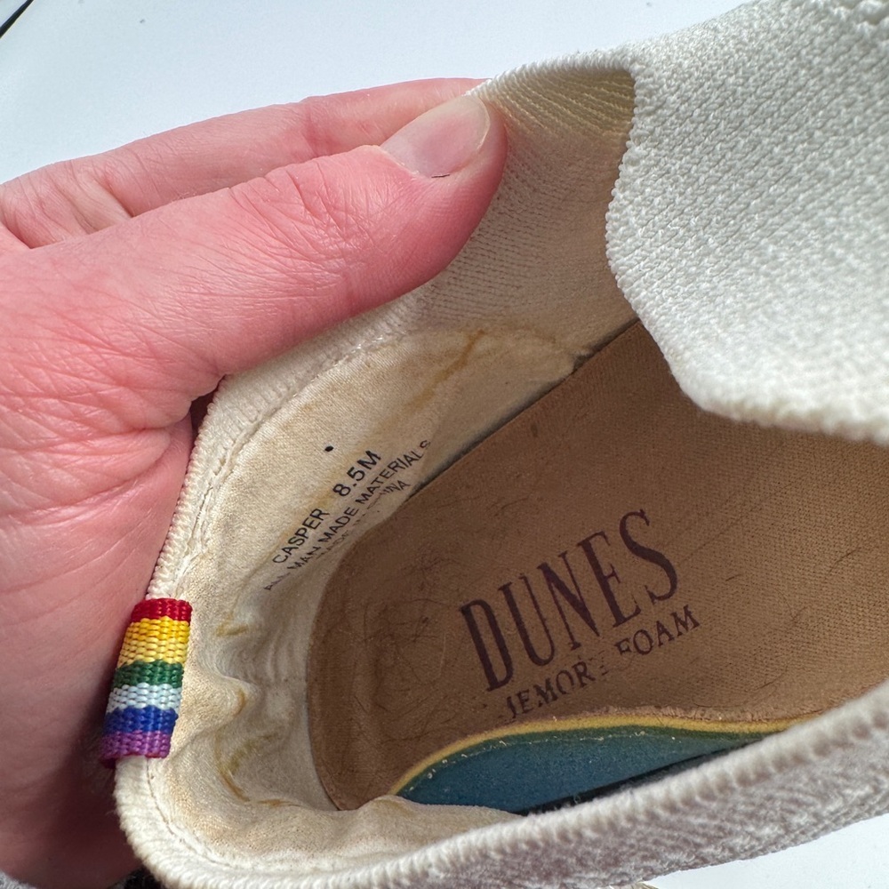 Dunes Women’s Size 8.5 Ivory Off White Knit Slip-On Sneakers Shoes - Picture 7 of 7